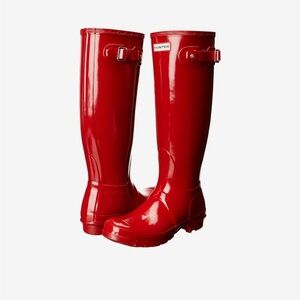 Hunter Glossy Red Rain Boots